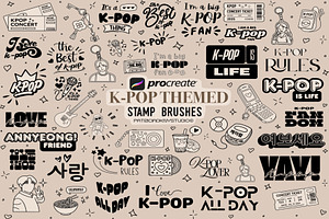 Procreate K-pop stamp brushes