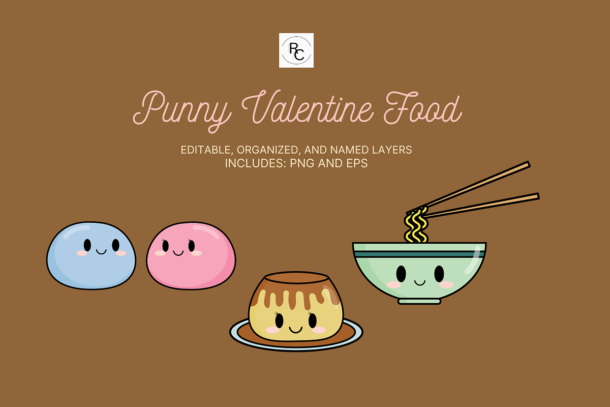 Punny Valentine Food, a Food Illustration by Raafeya's Crafts (Photo 1 of 4)