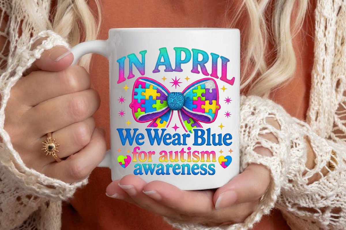 April We Wear Blue Autism Faux Yarn, an Illustration by designcity5 (Photo 7 of 9)
