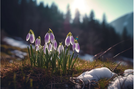 Snowdrops forest violet blossom at, a Nature Photo by Ylivdesign