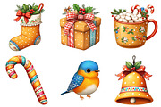 Retro Pastel Christmas Clipart, an Illustration by Craft Nest (Thumbnail 6 of 10)