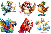 Quirky Whimsical Summer Bird Clipart, an Illustration by Watercolor design (Thumbnail 4 of 4)