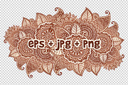 India sign in henna tattoo style, a Decorative Illustration by Art of Sun (Thumbnail 2 of 2)