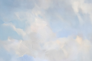 Abstract painting depicting soft clouds floating in a serene blu, a Decorative Illustration by Studio ANNA