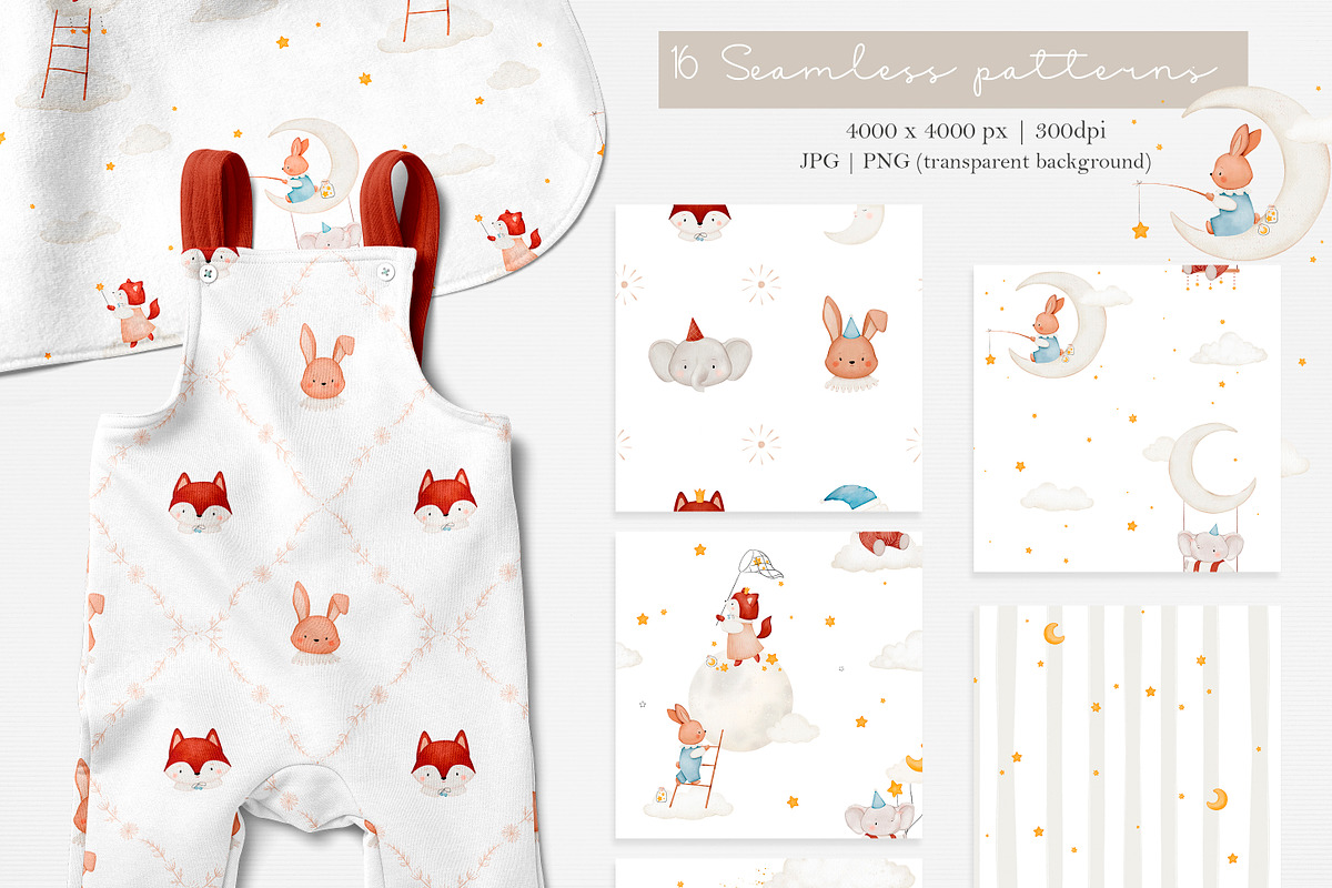 Magic dreams watercolor collection, an Animal Illustration by AfonshinaArt (Photo 5 of 12)