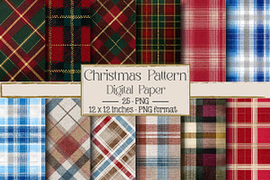 Christmas Checkered Patterns, a Texture Illustration by DreamPrint404