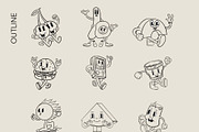 Retro Cartoon Characters, a Food Illustration by Alina Sh (Thumbnail 3 of 7)