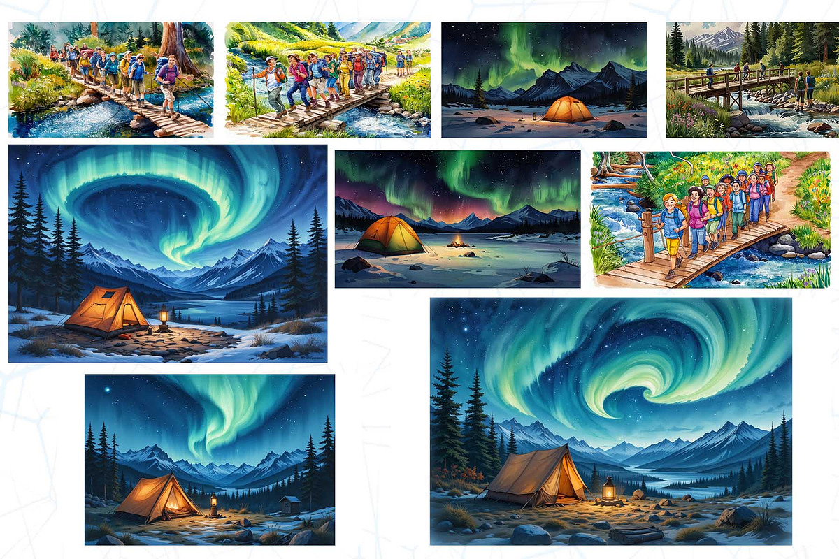 Hiking Adventure Background Bundle, a Background Graphic by Sofia's Fashion (Photo 2 of 2)