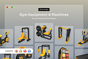 Gym Equipment 3D Icon Pack, a Healthcare Illustration by twinstd (Thumbnail 1 of 7)