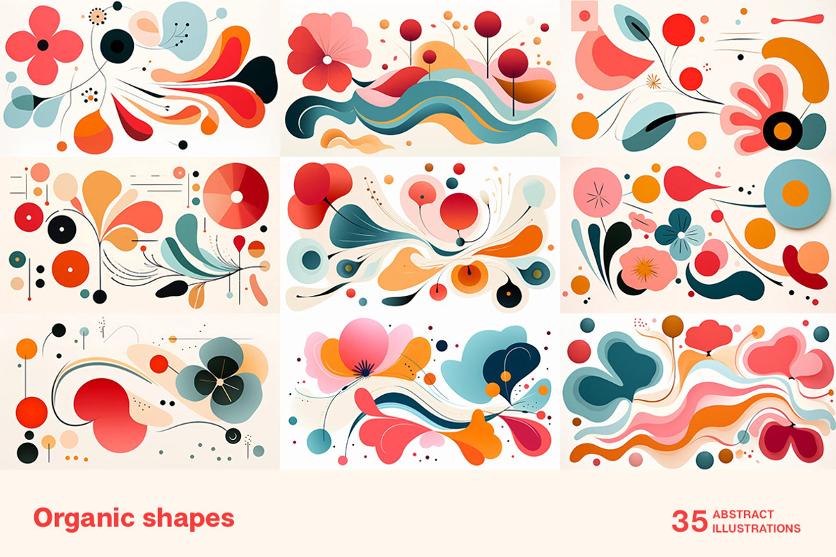 Organic shapes. 35 images, a Decorative Illustration by Handmadefont (Photo 4 of 10)