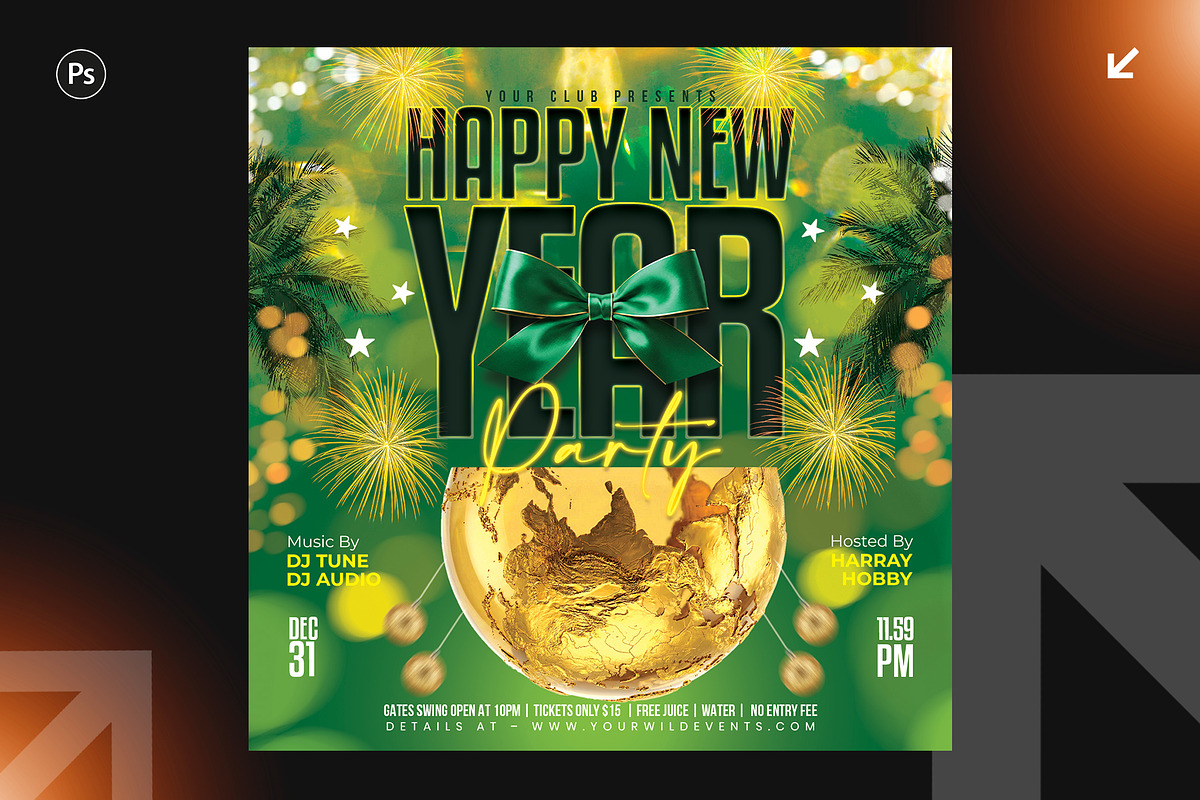 New Year Party Flyer Design Bundle, a Flyer Template by Shajib Shikder (Photo 5 of 7)