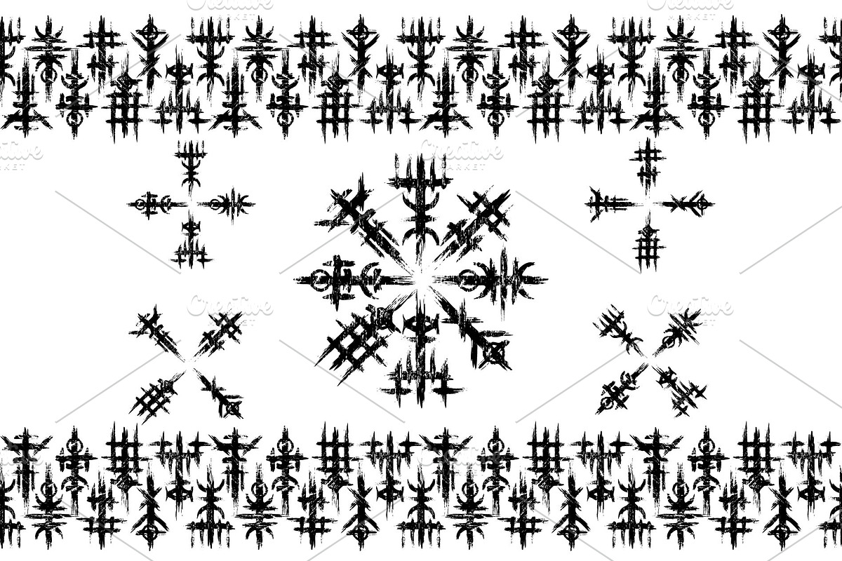 Norse viking black grunge elements, a Texture Graphic by LongQuattroArt