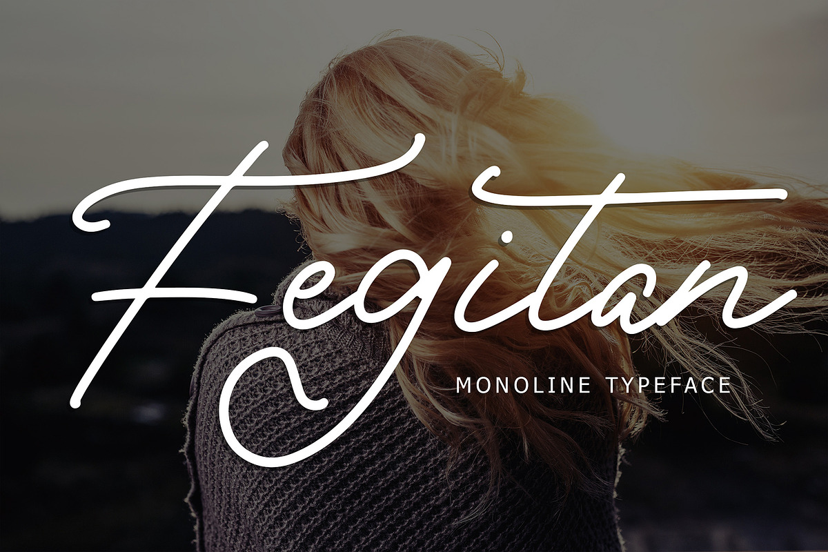 Fegitan Monoline Typeface, a Script Font by Formatika Studio (Photo 1 of 6)