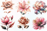 Watercolor Abstract Flowers Clipart, an Illustration by CraftArtStudio (Thumbnail 2 of 6)