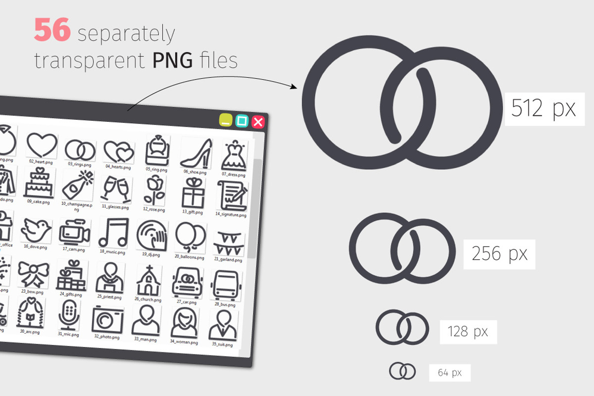 Wedding Line Icons Set, an Outline Icon by Voysla's Shop (Photo 3 of 4)