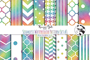 Seamless Watercolor Patterns #1 BR, a Pattern Graphic by RaccoonGirl Design (Thumbnail 1 of 3)
