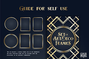 Set Art Deco Frames Vector Graphic