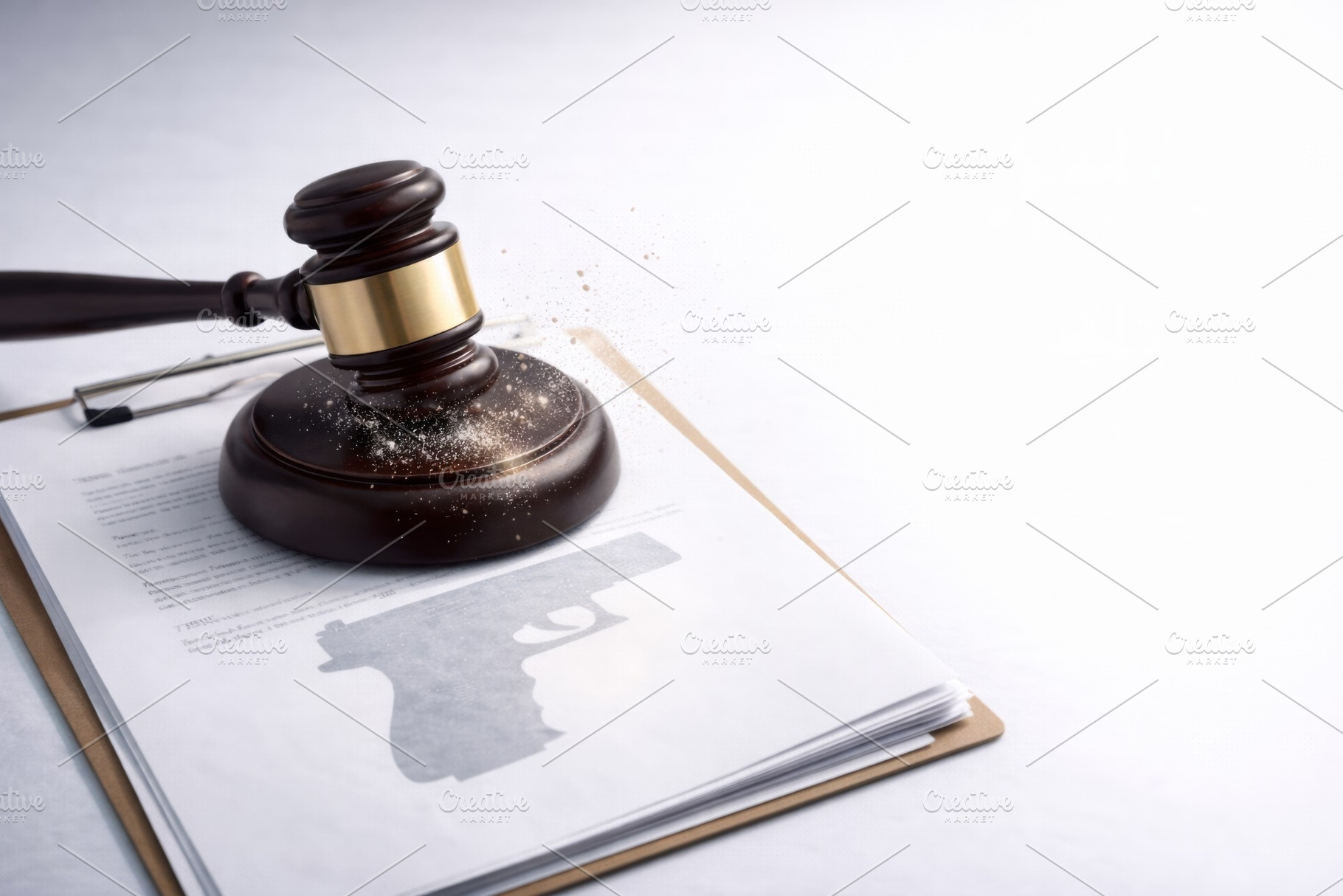 Gavel on firearm regulation document, a Photo by Dvoevnore photos