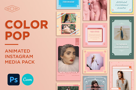 Color Pop IG Kit in PSD & CANVA