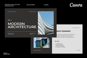 Modern Architecture Canva Template, a Presentation Template by adoestudio