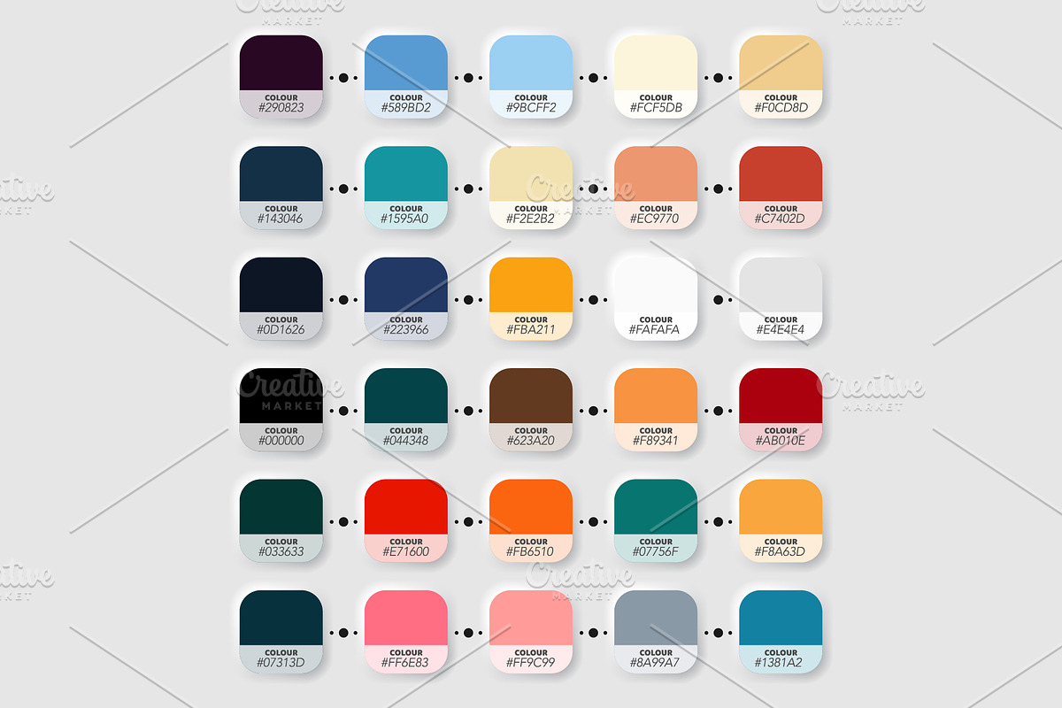 Different five color palettes set, a Templates & Theme by LongQuattroArt