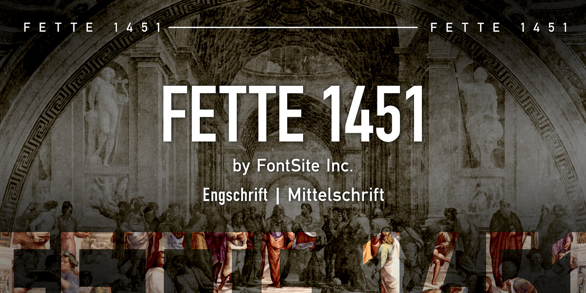 Fette 1451, a Sans Serif Font by FontSite Inc. (Photo 1 of 2)