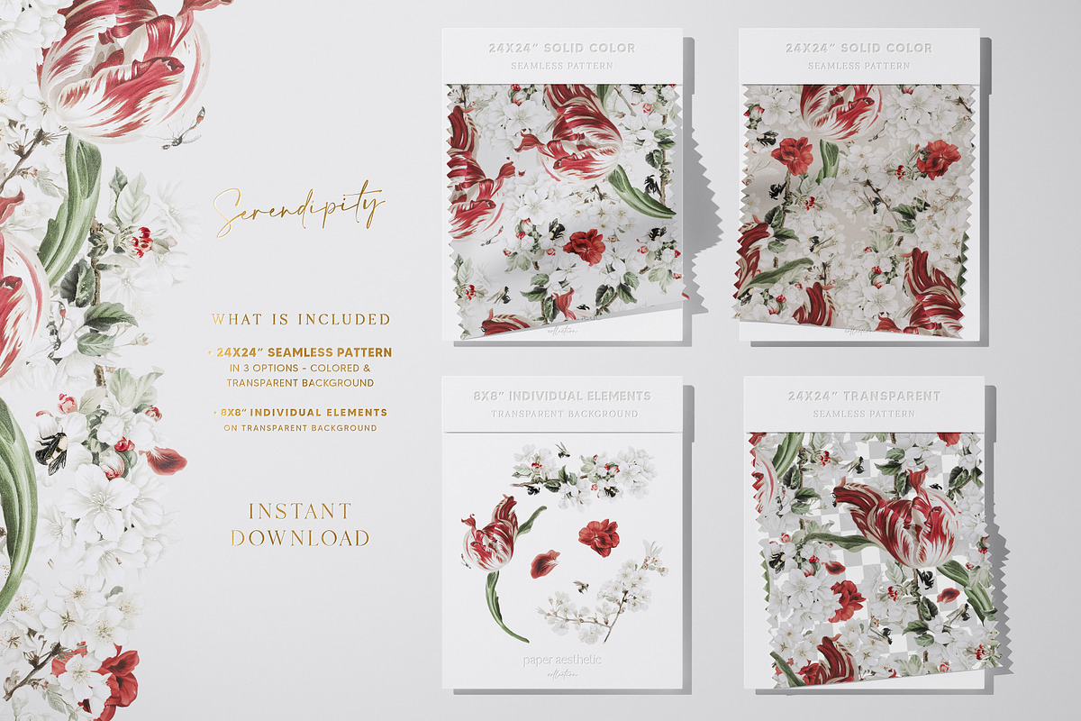Tulip Flower Blossom Pattern, a Pattern Graphic by paper aesthetic (Photo 6 of 8)