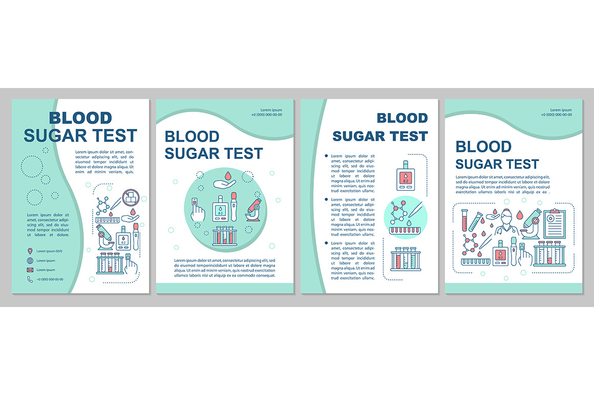 Blood Sugar Test Brochure Template by Img Visuals  Creative Market