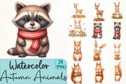 Autumn Animals Clipart, an Illustration by CrexoraLab (Thumbnail 1 of 5)