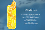 Mimosa Watercolor Cocktail, a Food Illustration by Olexandra Mur (Thumbnail 1 of 3)