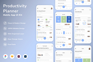 Productivity Planner App UI Kit