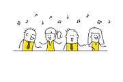Stick Figures - Singing, a Person Illustration by Anna Semenchenko (Thumbnail 2 of 4)