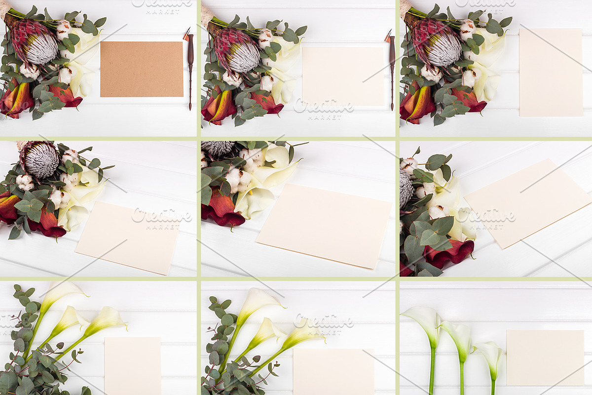 Set Mockups. FLOWERS, a Print Template by Mockups4you (Photo 3 of 6)