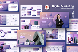 Digital Marketing - PowerPoint, a Presentation Template by Iqsiart Studio
