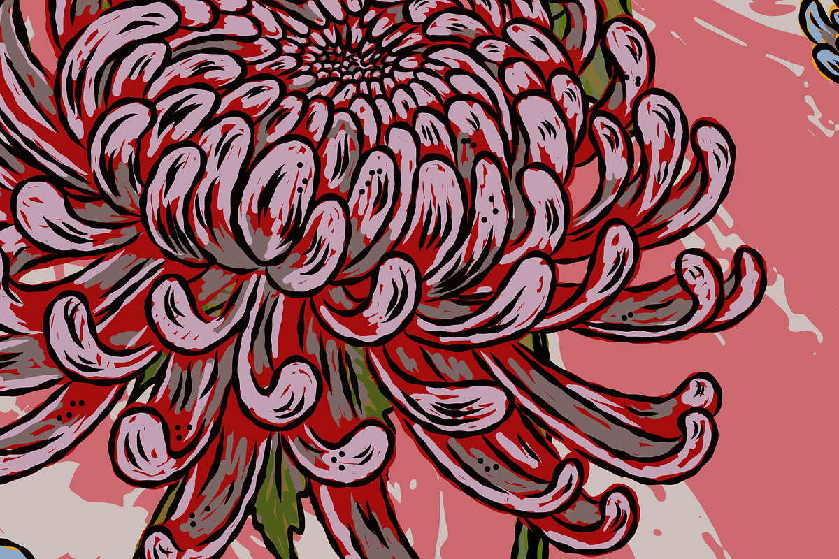 Chrysanthemum Maximalist Floral, a Pattern Graphic by NayaChu (Photo 8 of 9)