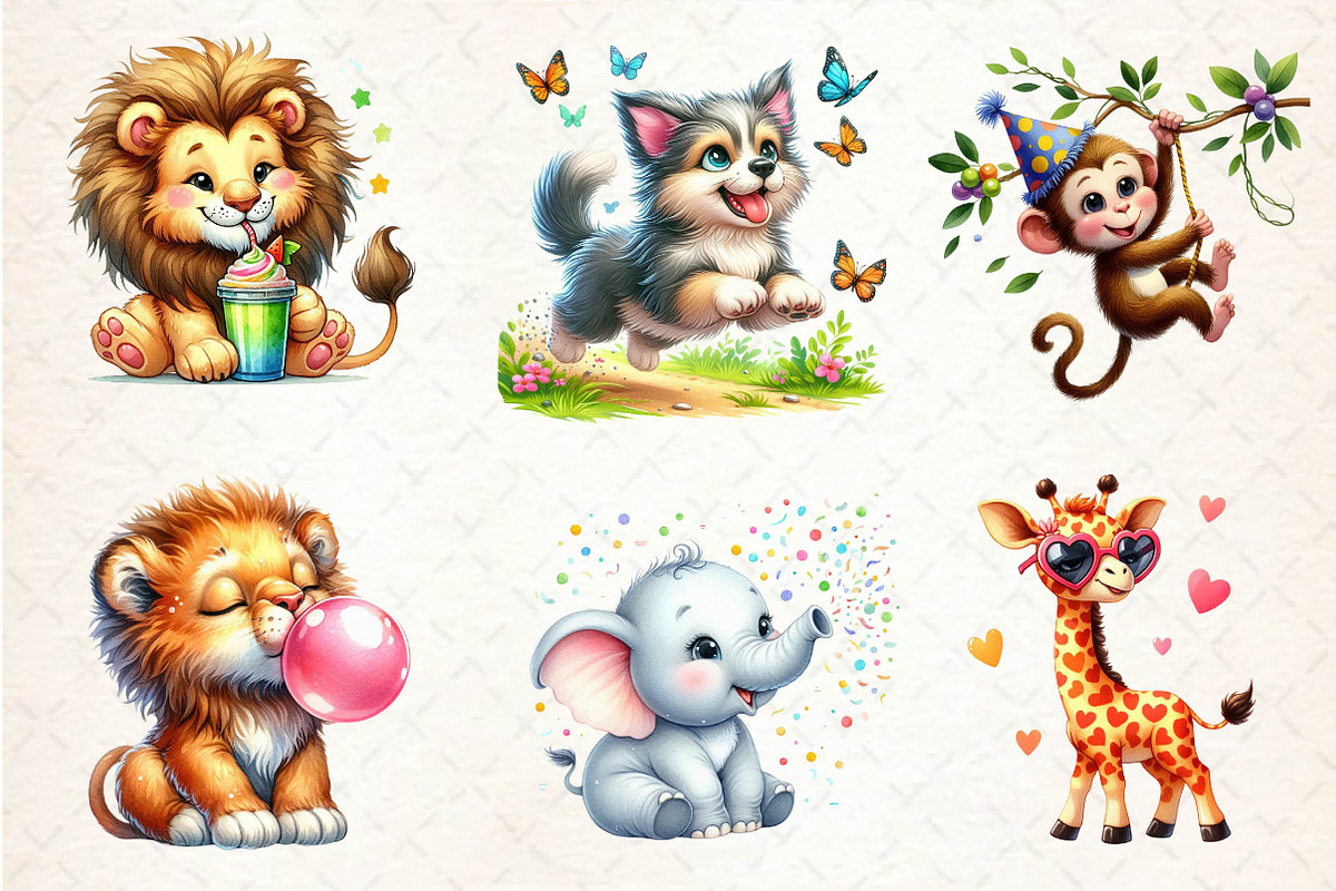 Quirky Safari Animals Clipart, an Illustration by Dream Creation (Photo 4 of 5)