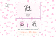 Watercolor Bow Heart Candle Labels, a Stationery Template by Little Creative Scribbles (Thumbnail 1 of 6)