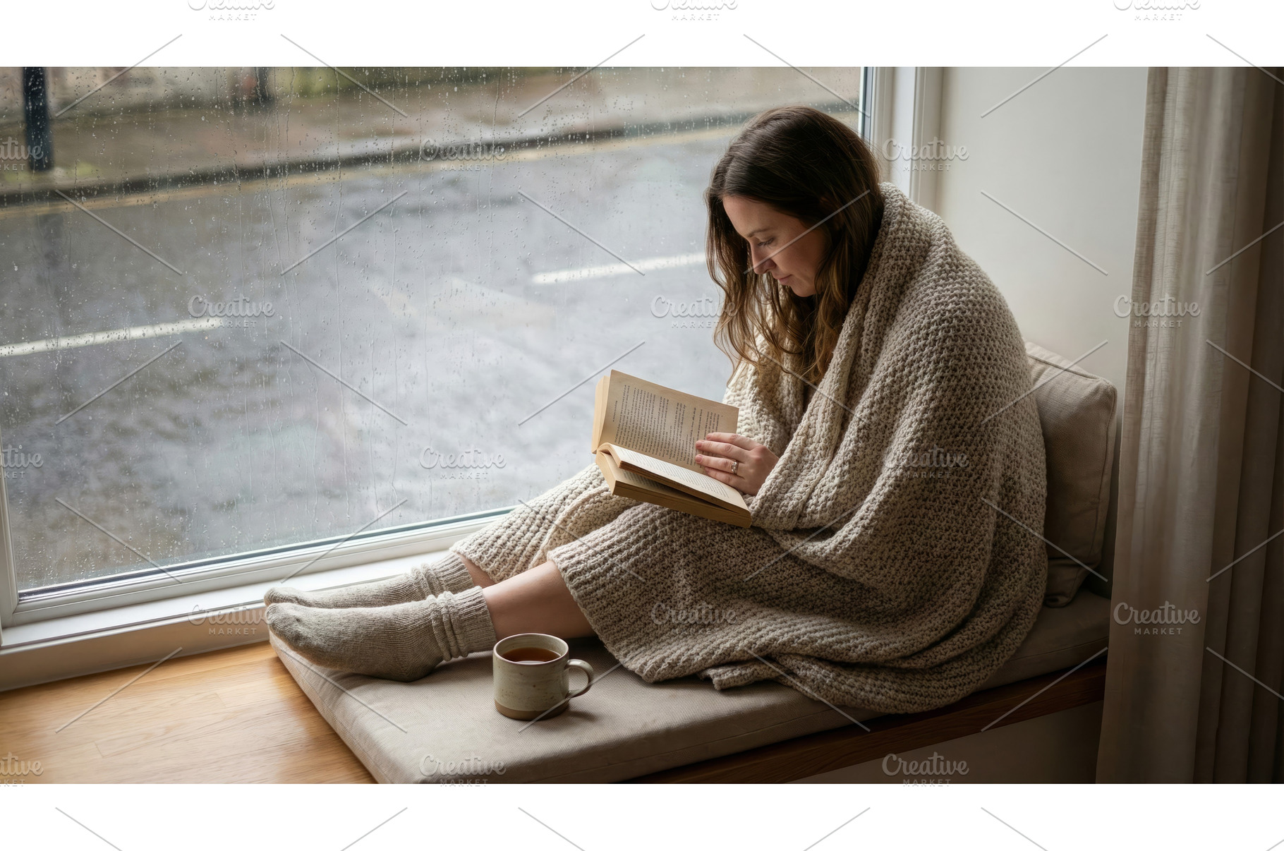 Woman Reading by Window, an Architecture Photo by CREATIVEDEF
