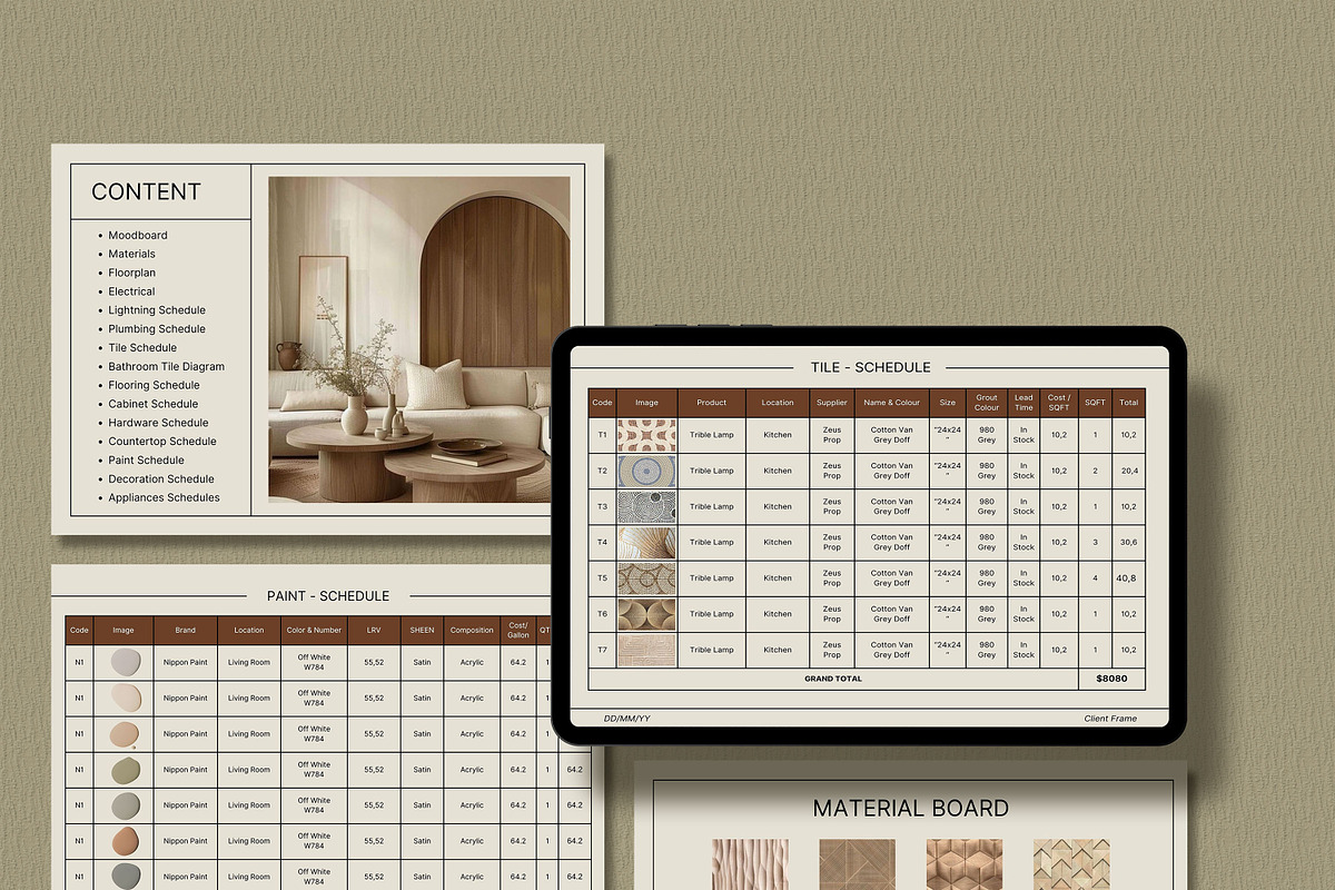 Interior Design FF&E Schedule, a Presentation Template by SKY CREATION