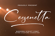 Ceesenetta, a Script Font by Integritype Studio (Thumbnail 1 of 15)