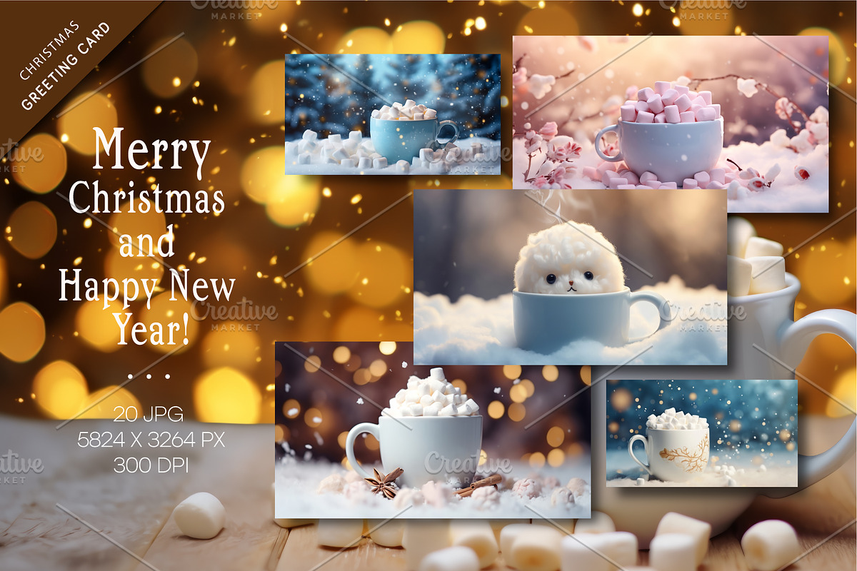 Christmas Mug with marshmallow., a Decorative Illustration by KENO Mascots (Photo 1 of 6)