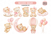 Watercolor Pink Coquette Teddy Bear, an Animal Illustration by TatiMockup (Thumbnail 2 of 5)