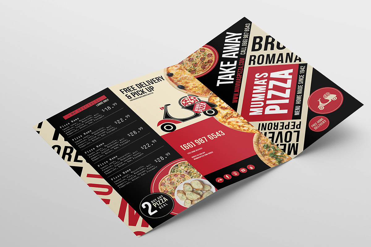 Pizza Menu Template Pack, a Brochure Template by BrandPacks