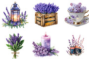 Watercolor Lilac Cottage Life Items, an Illustration by Designking (Thumbnail 2 of 5)