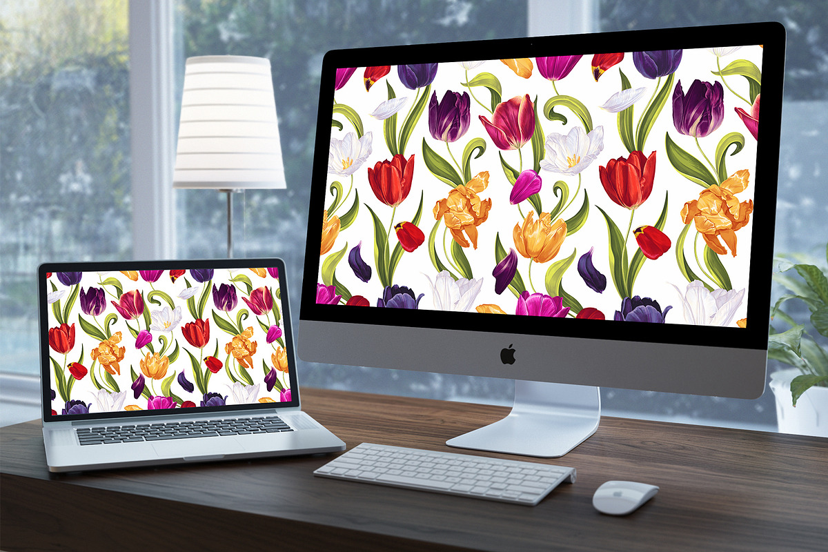 Colorful Tulips Seamless Pattern, a Pattern Graphic by MarynaPetrovska (Photo 15 of 16)