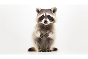 mammal raccoon on white ai generated, an Animal Photo by pikepicture