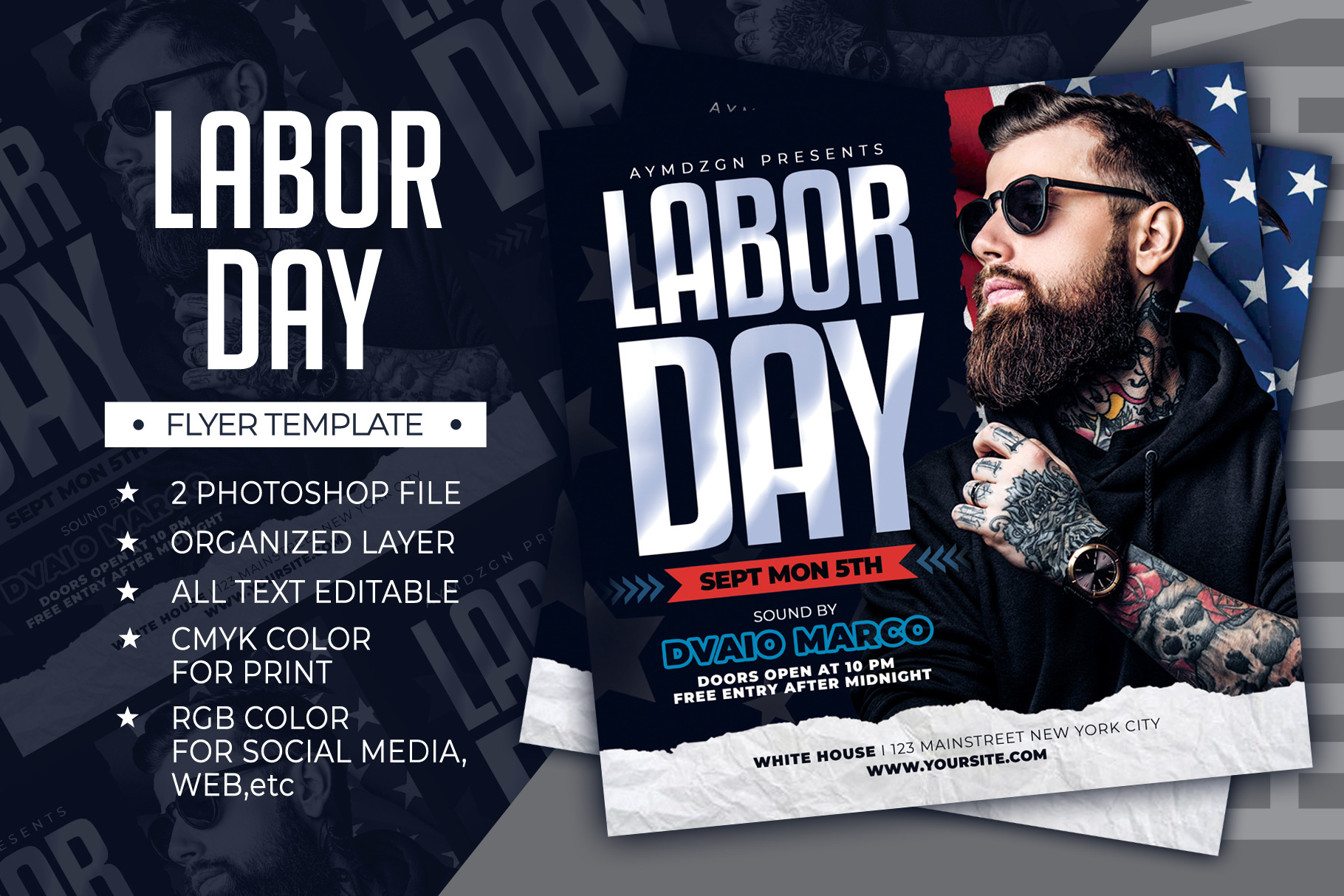 Labor Day Flyer, a Flyer Template by AyumaDesign