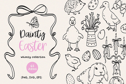 DAINTY EASTER - whimsy hand drawn