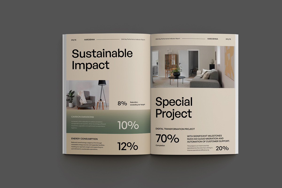 Gradient Green KPI Report, a Brochure Template by Neermana (Photo 7 of 10)