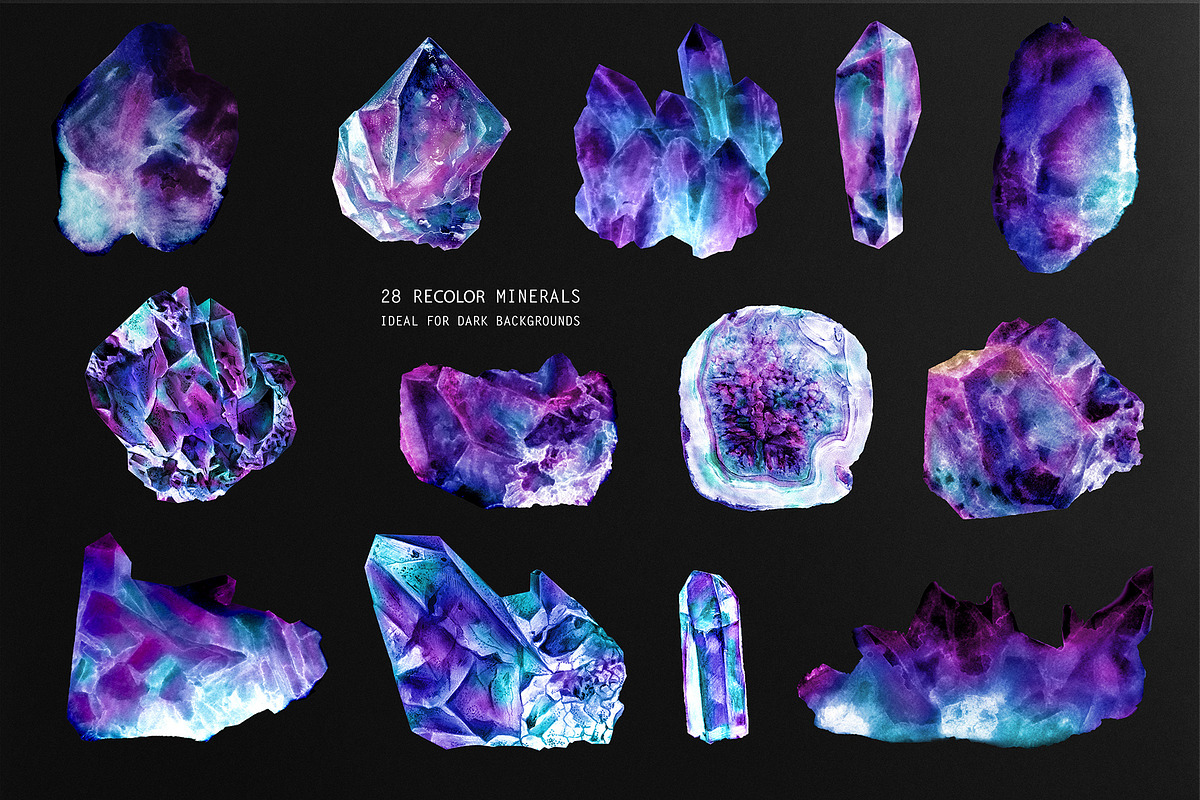 Minerals and space. Astrology set, an Object Graphic by white angel arts (Photo 5 of 20)